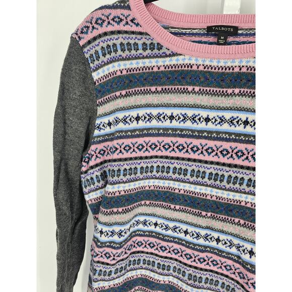 Talbots Women's Gray Long Sleeved Round Neck Blended Fiber Sweater Size M - Picture 2 of 5